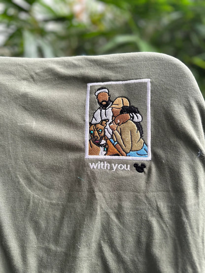 Embroidered t shirt, Custom embroidered photo shirt, custom embroidered tshirt, Custom embroidered photo