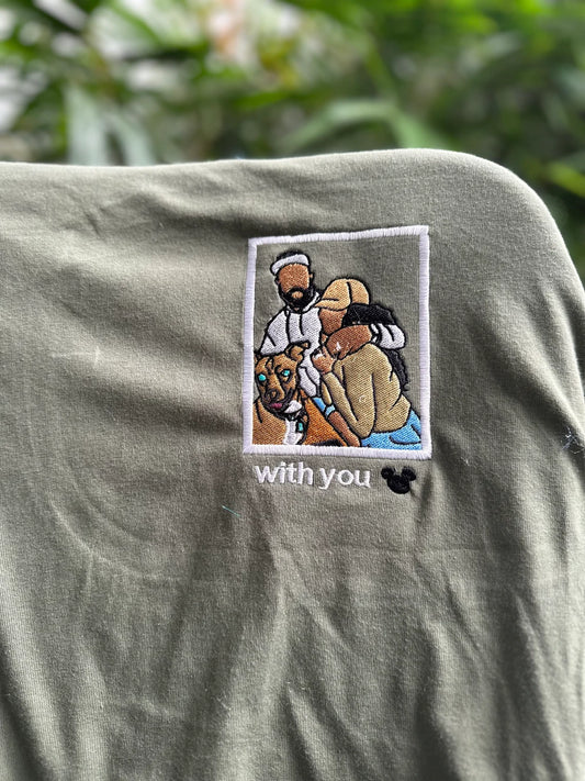 Embroidered t shirt, Custom embroidered photo shirt, custom embroidered tshirt, Custom embroidered photo