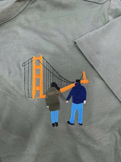 Embroidered t shirt, Custom embroidered photo shirt, custom embroidered tshirt, Custom embroidered photo