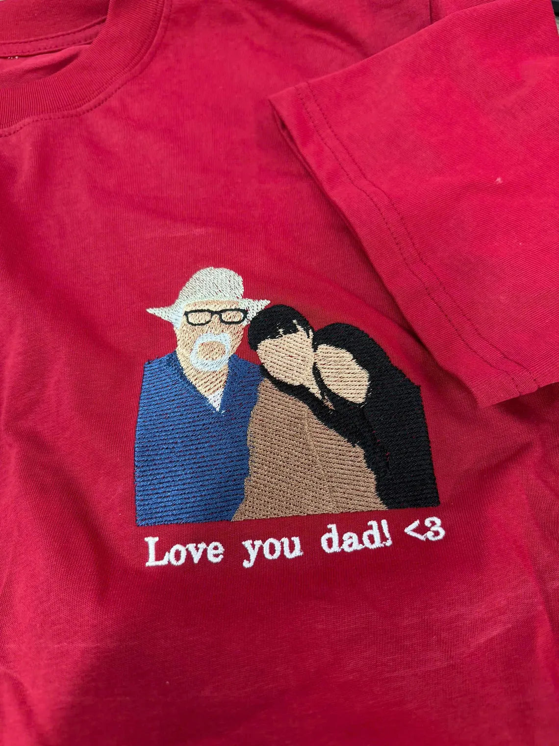 Embroidered t shirt, Custom embroidered photo shirt, custom embroidered tshirt, Custom embroidered photo
