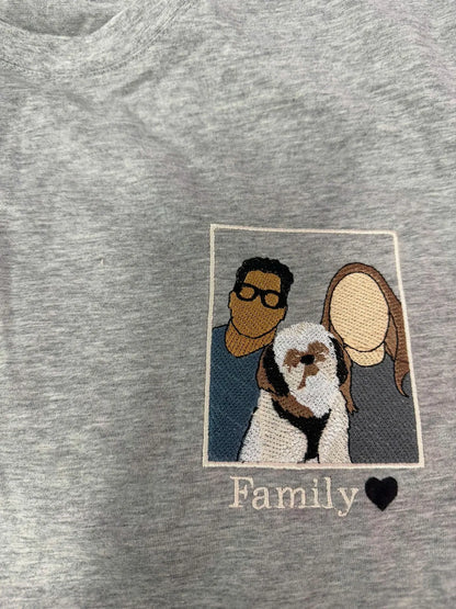Embroidered t shirt, Custom embroidered photo shirt, custom embroidered tshirt, Custom embroidered photo